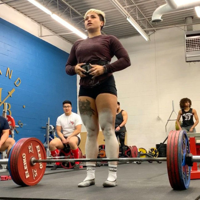 Christine Castro deadlifts